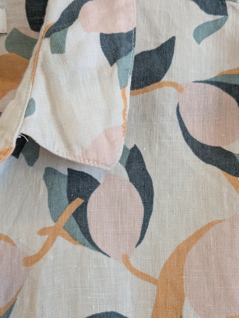 Rachel Zoe Lightweight Linen Floral Button Up Shirt